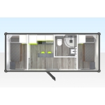 Cabina Modular Doble con Cocina y Baño 6,7x2,74 m - Imagen 2