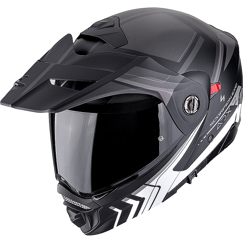 65efdebf3a56aded3d9d20f2e18459b3 Casco abatible Scorpion ADX-2 negro mate/plata - Imagen 1