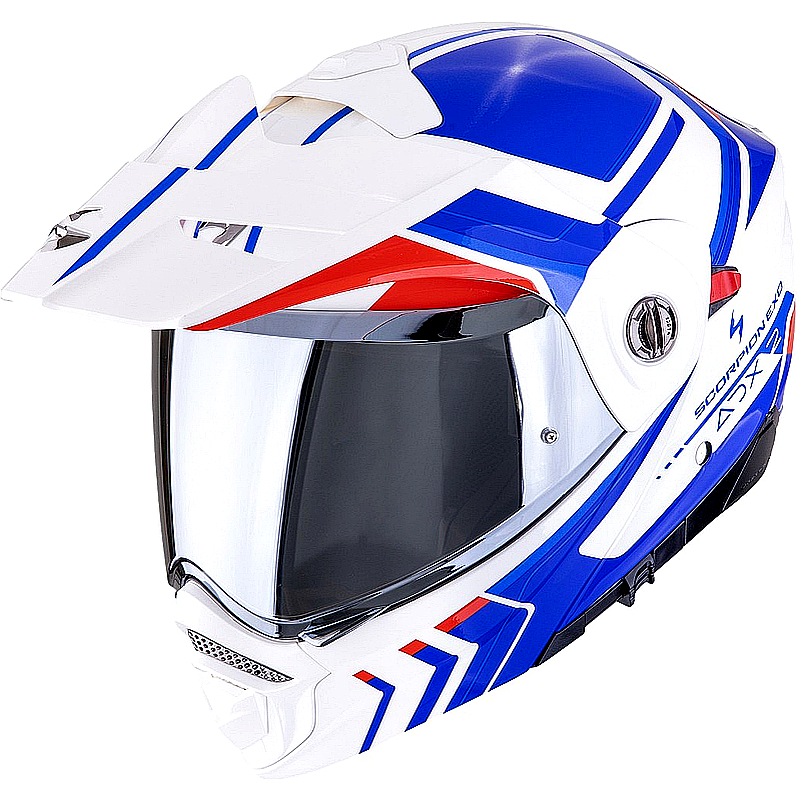 7a067c62a56030b25ad53f851013e1c4 Casco abatible Scorpion ADX-2 blanco/azul/rojo - Imagen 1