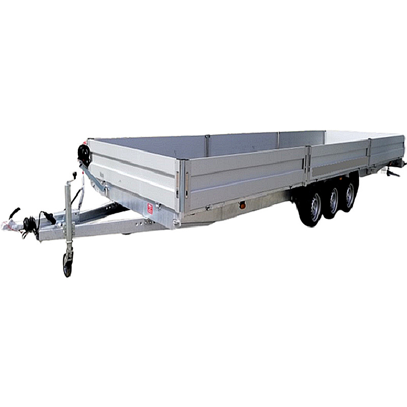864f469a11daa7cec5bd2ef19aaaa344 Remolque plataforma de laterales abatibles Boss - 600x200cm - Imagen 1