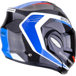 Casco abatible Scorpion Exo-Tech Carbon negro/azul/rojo - Imagen 3