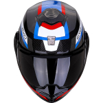 Casco abatible Scorpion Exo-Tech Carbon negro/azul/rojo - Imagen 4