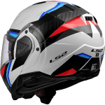 Casco abatible LS2 FF910 Advant II Carbon blanco/azul/rojo - Imagen 3