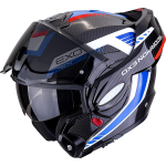 Casco abatible Scorpion Exo-Tech Carbon negro/azul/rojo - Imagen 2