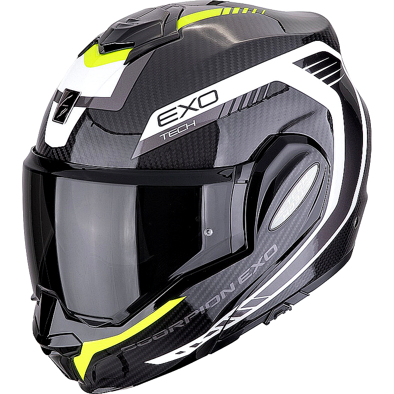 d2db553efb05b3124b6bbc4f4d797e16 Casco abatible Scorpion Exo-Tech Carbon negro/amarillo ML - Imagen 1